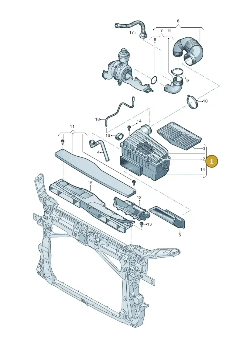 5Q0129607AC — Volkswagen T-Roc BlueMotion (2017-2024) diagram 884129350, position 1