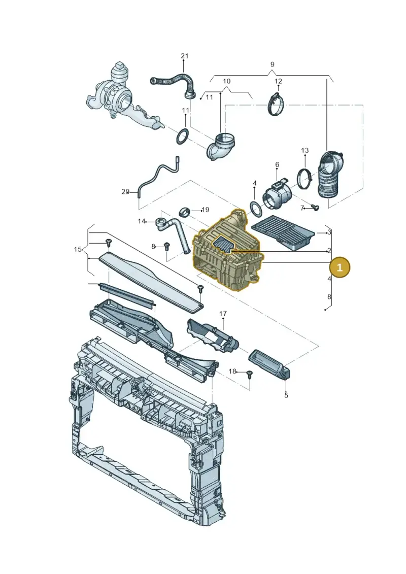 5Q0129607AL — Volkswagen Tiguan 2.0 4Motion (2017-2024) diagram 833129008, position 1