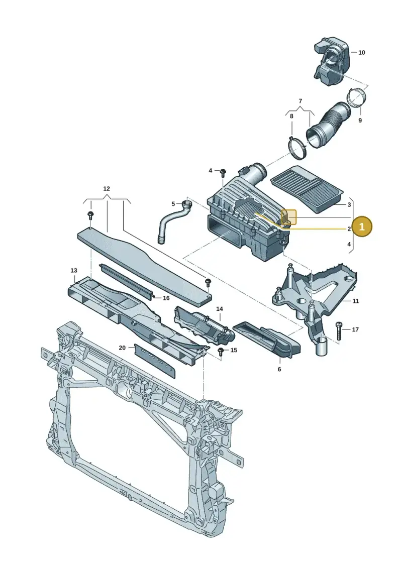 5Q0129607BG — Volkswagen Passat estate (2023-) diagram 7t0129050, position 1