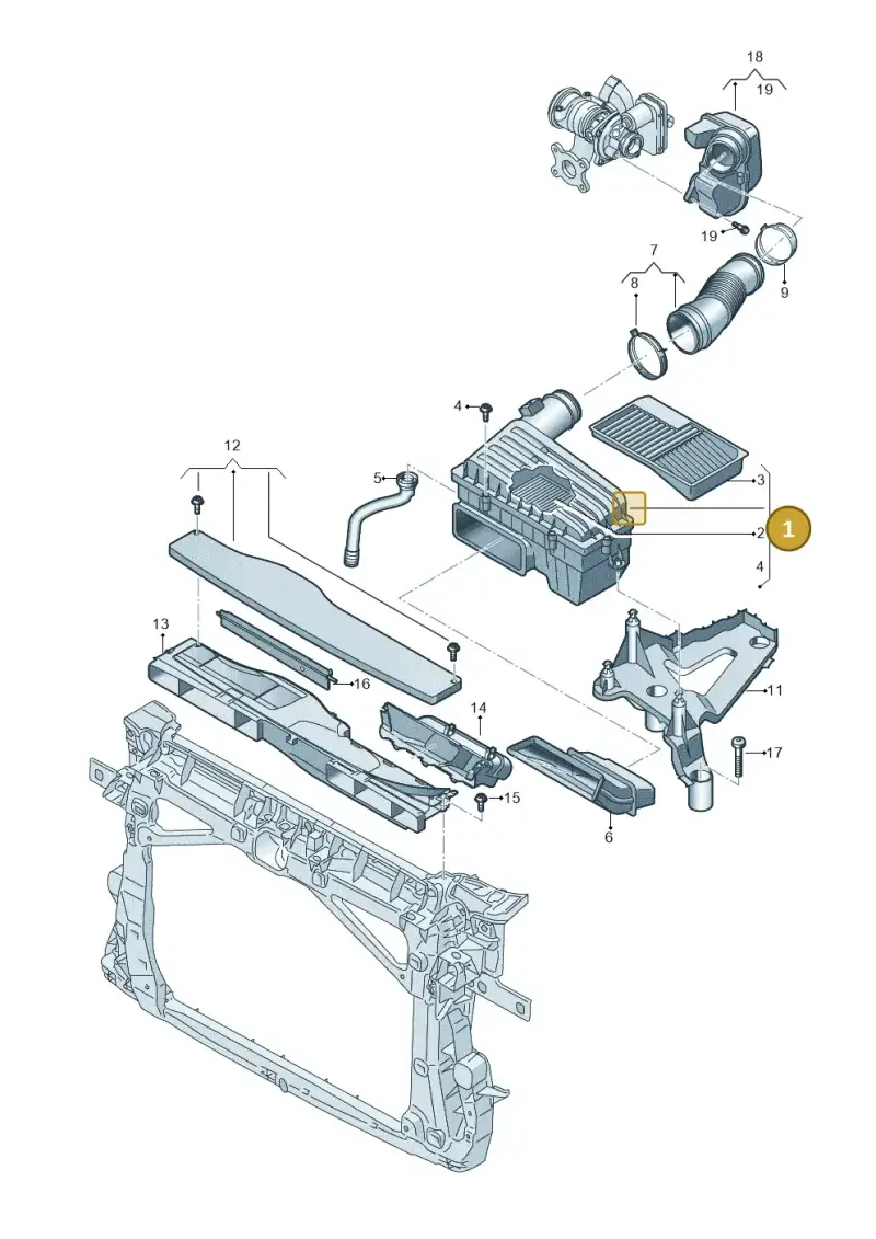 5Q0129607BG — Volkswagen T-Roc BlueMotion (2017-2024) diagram 813129060, position 1
