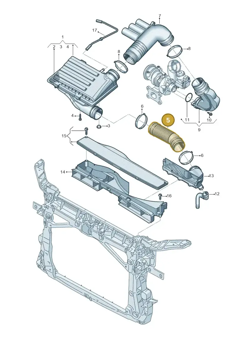 5Q0129618E — Volkswagen Arteon (2017-2023) diagram 884129200, position 5