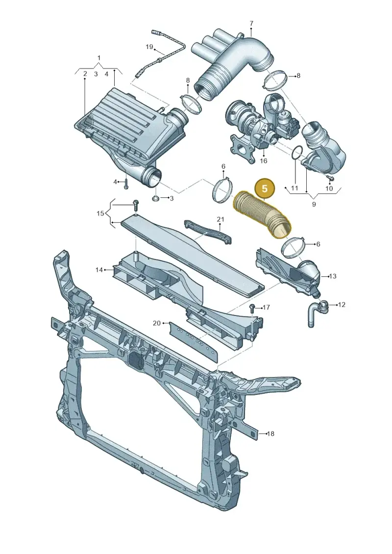 5Q0129618R — Volkswagen Passat saloon (2014-2024) diagram 746129000, position 5
