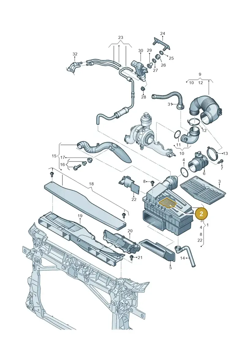 5Q0129620C — Volkswagen Caddy Maxi Kombi (2020-2024) diagram 2ka129302, position 2