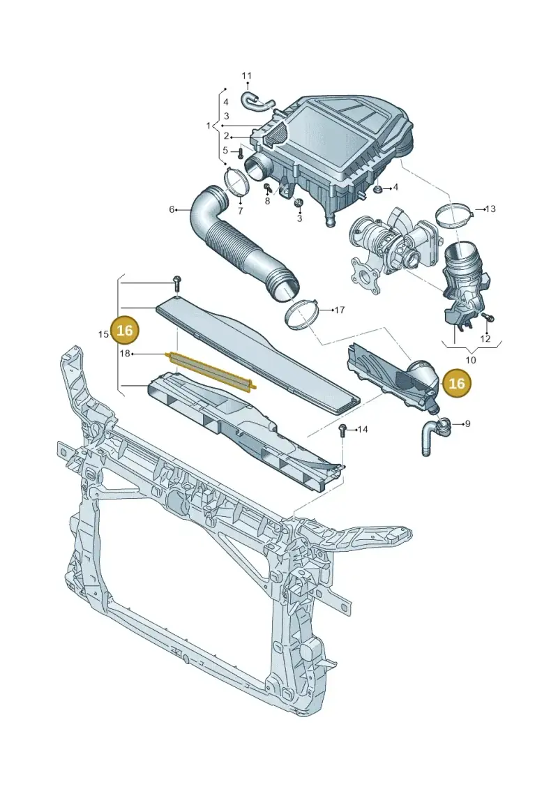 5Q0129621B — Volkswagen T-Roc convertible 1.5 (2019-2024) diagram 813129000, position 16