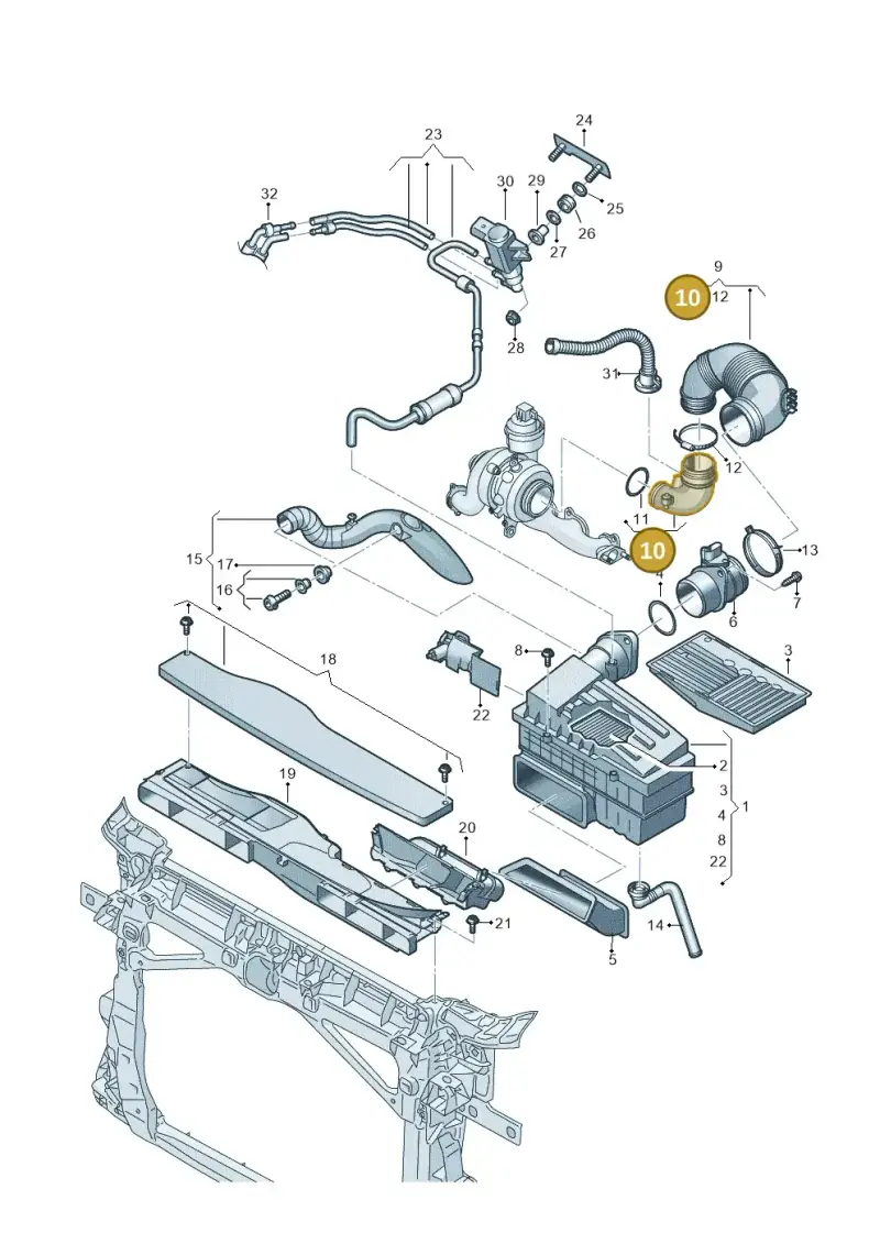 5Q0129635D — Volkswagen Caddy Maxi Kombi (2020-2024) diagram 2ka129302, position 10
