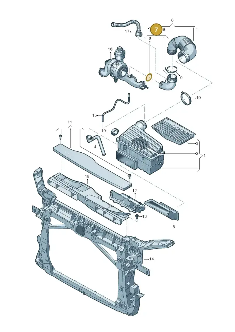 5Q0129635T — Volkswagen Tiguan 2.0 4Motion (2017-2024) diagram 781129100, position 7