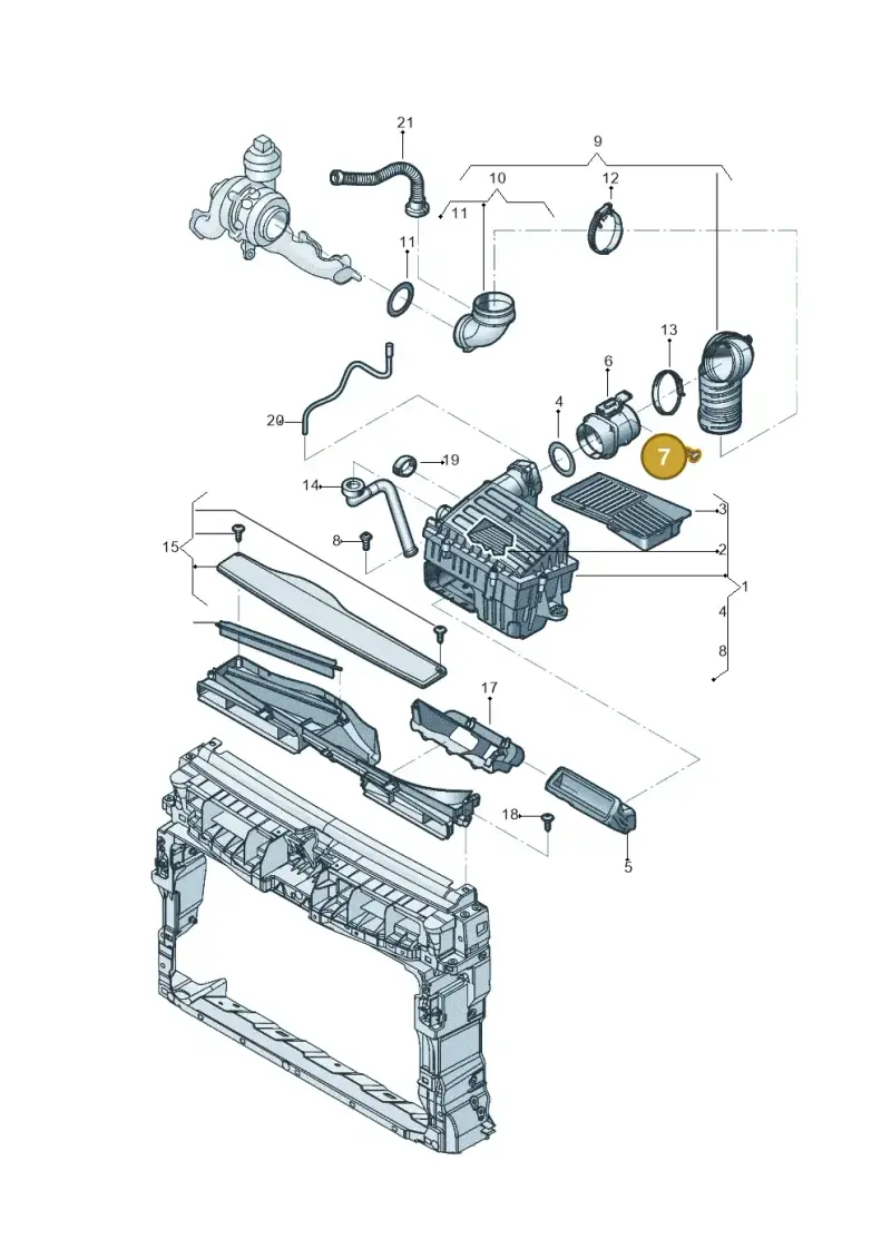 5Q0129635T — Volkswagen Tiguan 2.0 4Motion (2017-2024) diagram 833129008, position 7