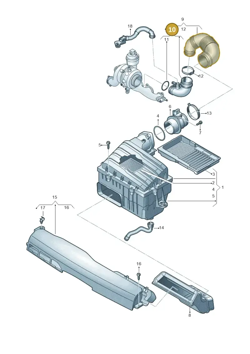5Q0129635T — Volkswagen Polo 1.0 BlueMotion (2017-2024) diagram 837129800, position 10