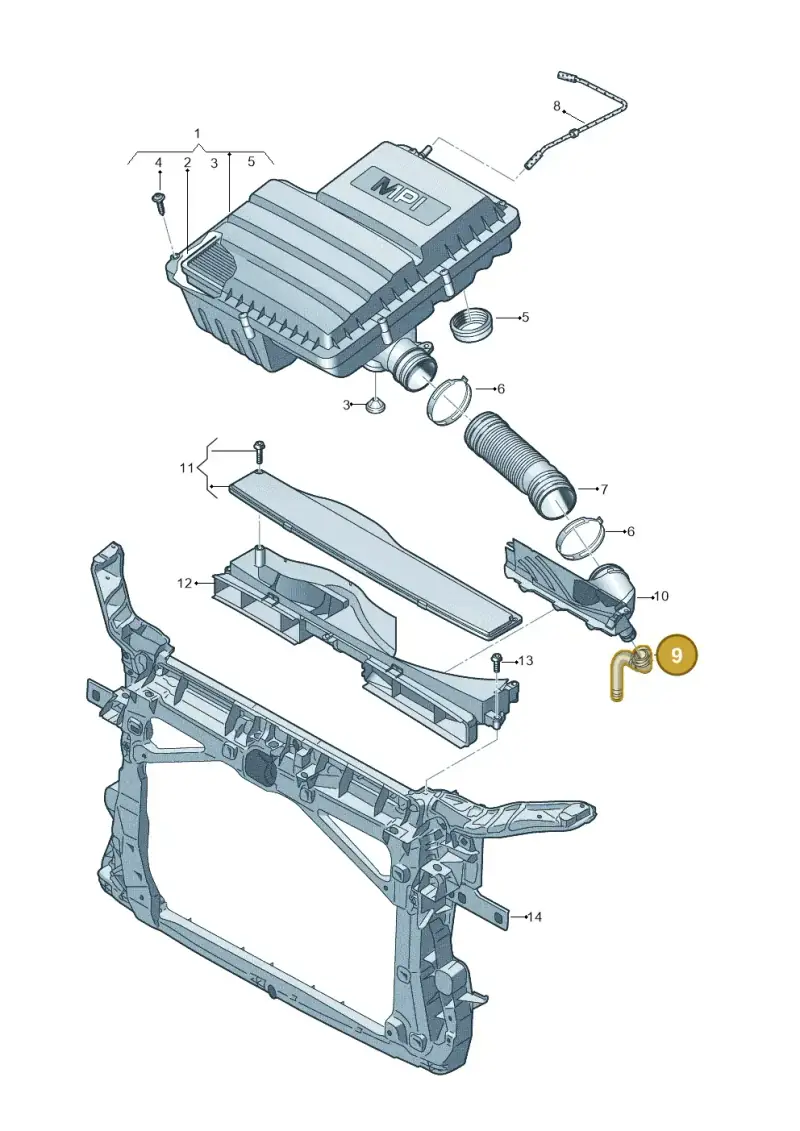 5Q0129637B — Volkswagen Caddy Maxi Kombi (2020-2024) diagram 781129200, position 9