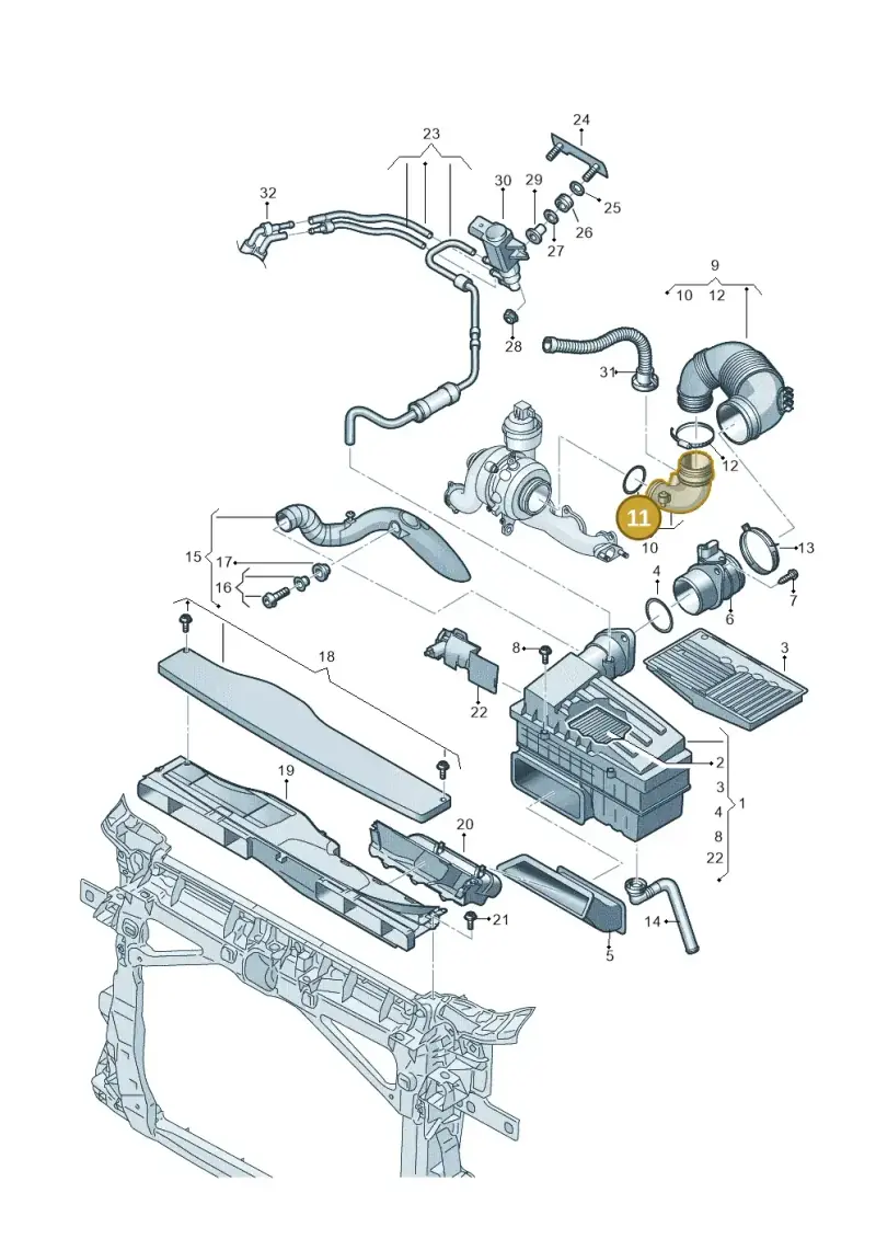 5Q0129646 — Volkswagen Caddy Maxi Kombi (2020-2024) diagram 2ka129302, position 11
