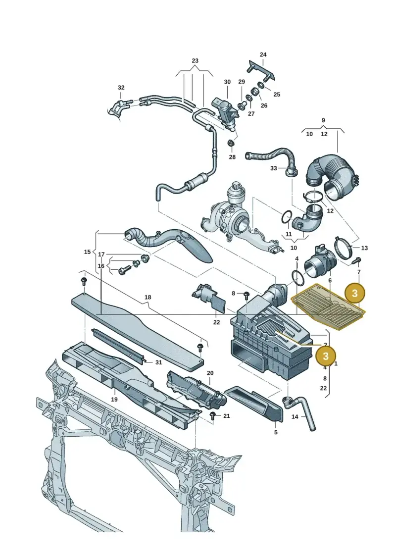 5Q0129668C — Volkswagen Tiguan 2.0 (2023-) diagram 57x129300, position 3