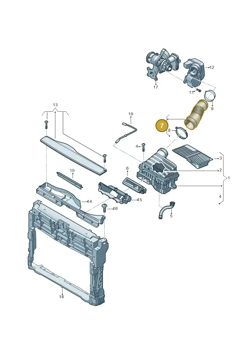 5Q0129684E — Volkswagen Taos 1.4 (2020-2024) diagram 2gm129005, position 7
