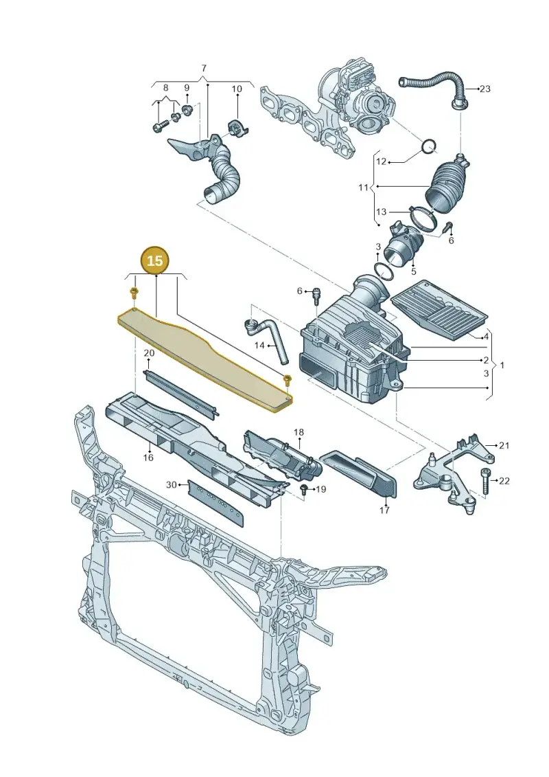 5Q0129954 — Volkswagen Caddy Maxi Kombi (2020-2024) diagram 793129060, position 15