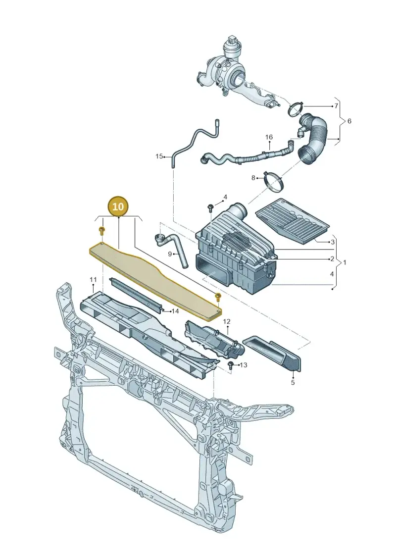5Q0129954 — Volkswagen Golf 2.0 BlueMotion (2019-2024) diagram 813129090, position 10