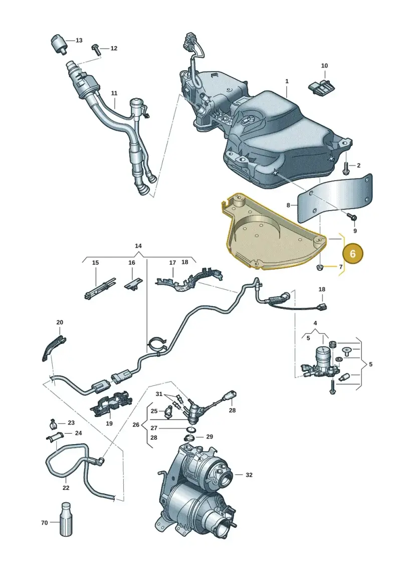 5Q0131331B — Volkswagen T-Roc BlueMotion (2017-2024) diagram 813253106, position 6
