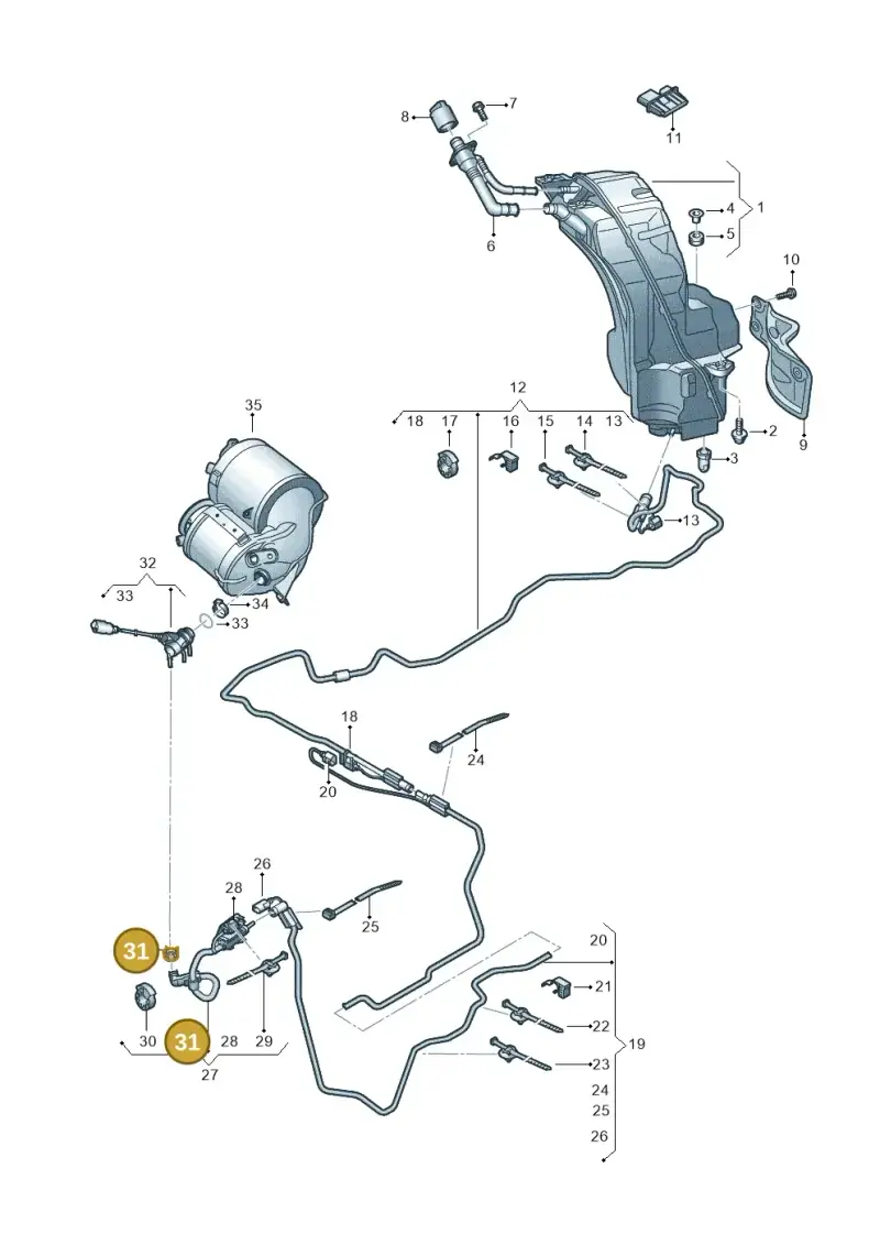 5Q0131645B — Volkswagen Touareg (2017-2023) diagram 439253100, position 31