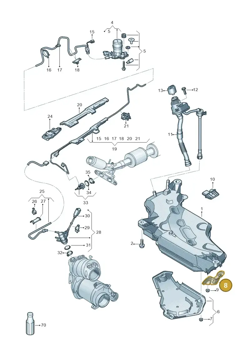 5Q0131891B — Volkswagen T-Roc BlueMotion (2017-2024) diagram 813253104, position 8