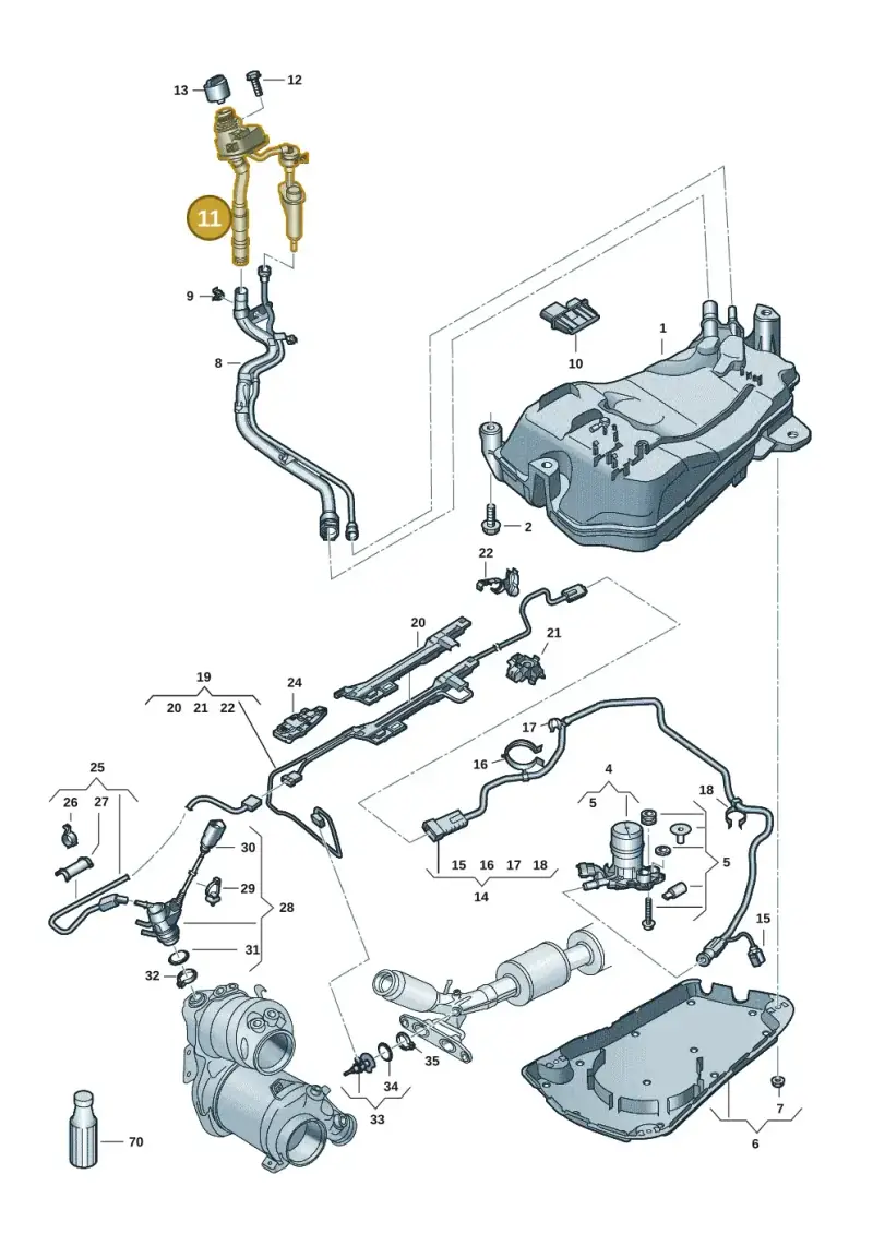 5Q0131965AA — Volkswagen Golf 2.0 BlueMotion (2019-2024) diagram 5h0253104, position 11