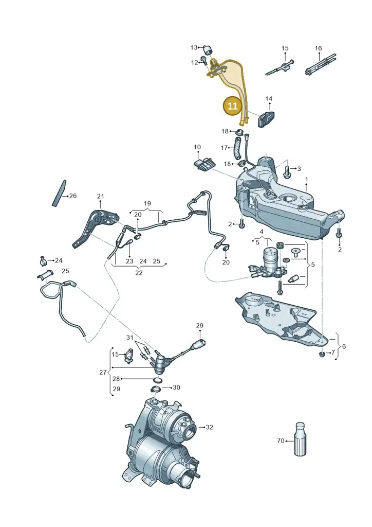 5Q0131965A — Volkswagen Golf 2.0 (2016-2020) diagram 781253700, position 11