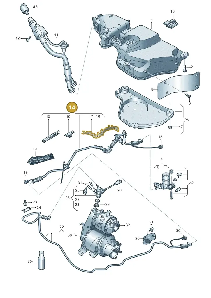 5Q0131983J — Volkswagen T-Roc BlueMotion (2017-2024) diagram 813254000, position 14