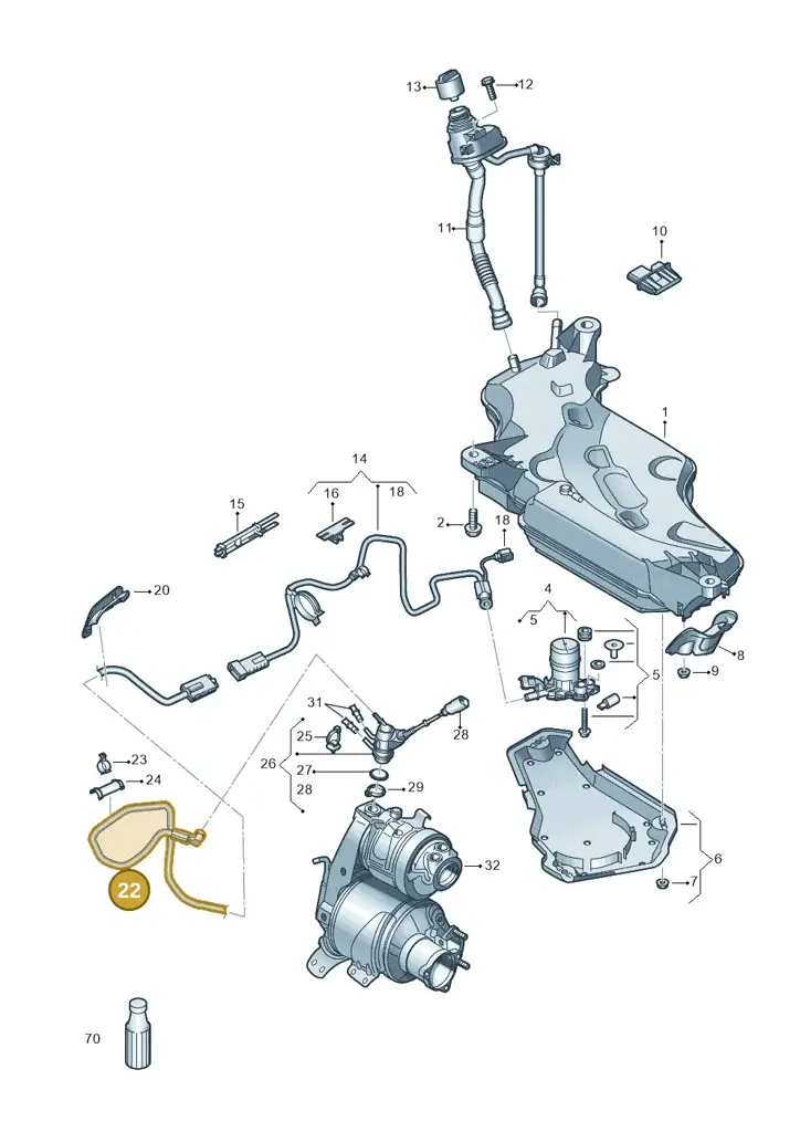 5Q0131984K — Volkswagen Golf Sportsvan 1.6 (2014-2020) diagram 780253100, position 22