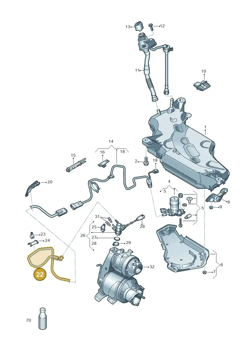 5Q0131984K — Volkswagen Golf Sportsvan 1.6 (2014-2020) diagram 780253100, position 22