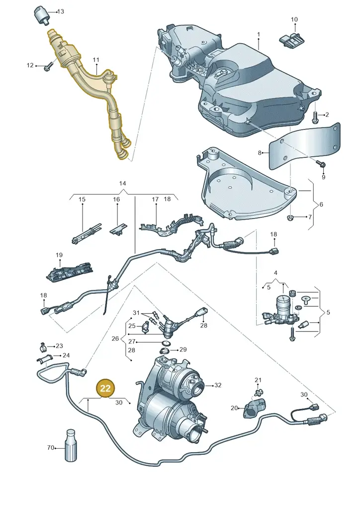 5Q0131984Q — Volkswagen T-Roc BlueMotion (2017-2024) diagram 813254000, position 22