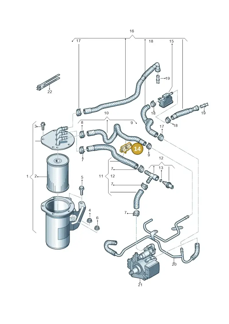 5Q0133687B — Volkswagen Scirocco 2.0 (2014-2017) diagram 786127000, position 14