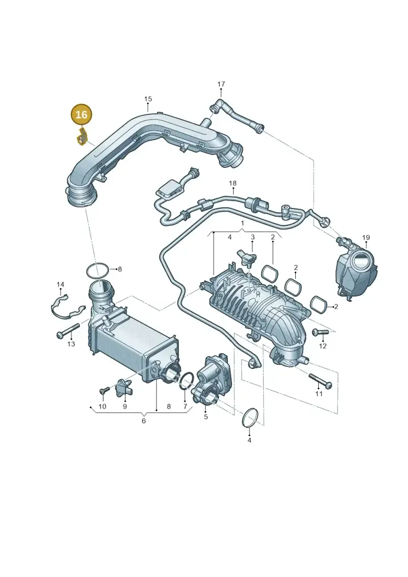 5Q0133687C — Volkswagen Taigo (2021-2024) diagram 596133505, position 16