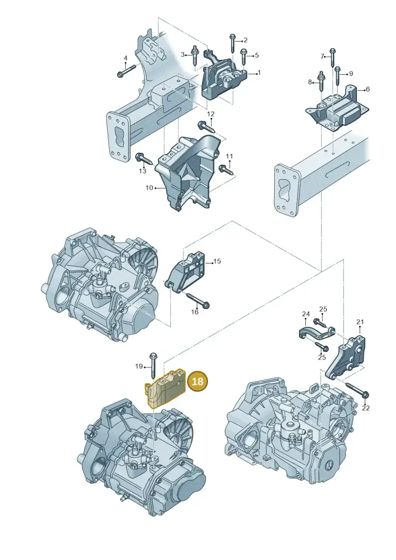 5Q0199117A — Volkswagen Golf Sportsvan 1.6 (2014-2020) diagram 746199250, position 18
