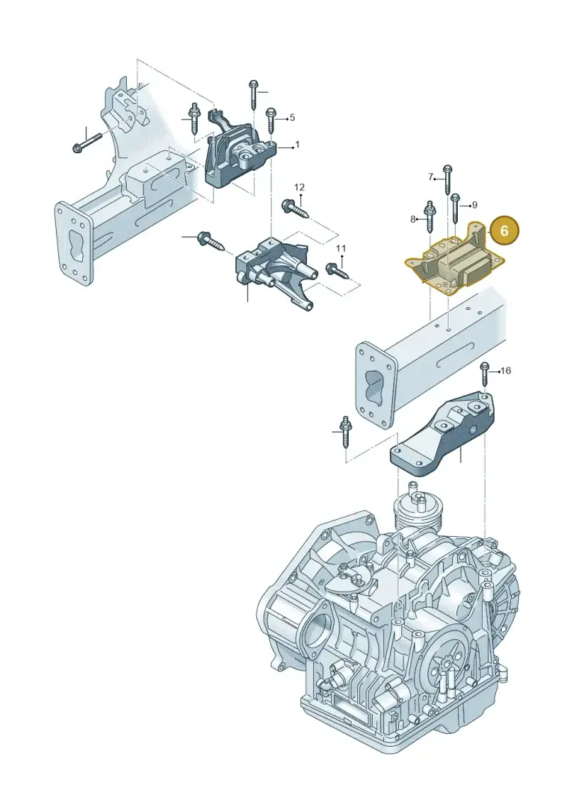 5Q0199555S — Volkswagen Golf 1.4 BlueMotion (2014-2017) diagram 781199450, position 6