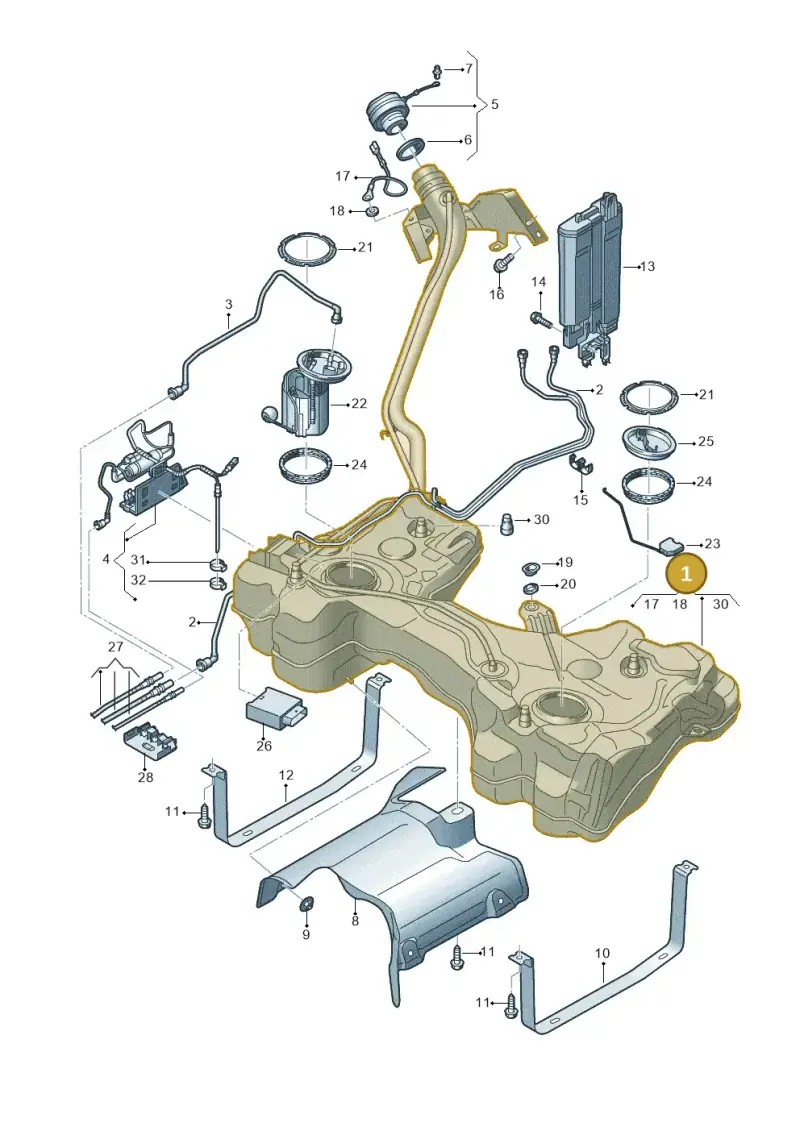5Q0201055BS — Volkswagen T-Roc BlueMotion (2017-2024) diagram 813201450, position 1