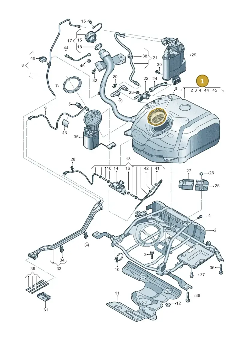5Q0201055EH — Volkswagen Golf 2.0 BlueMotion (2019-2024) diagram 5h0201050, position 1