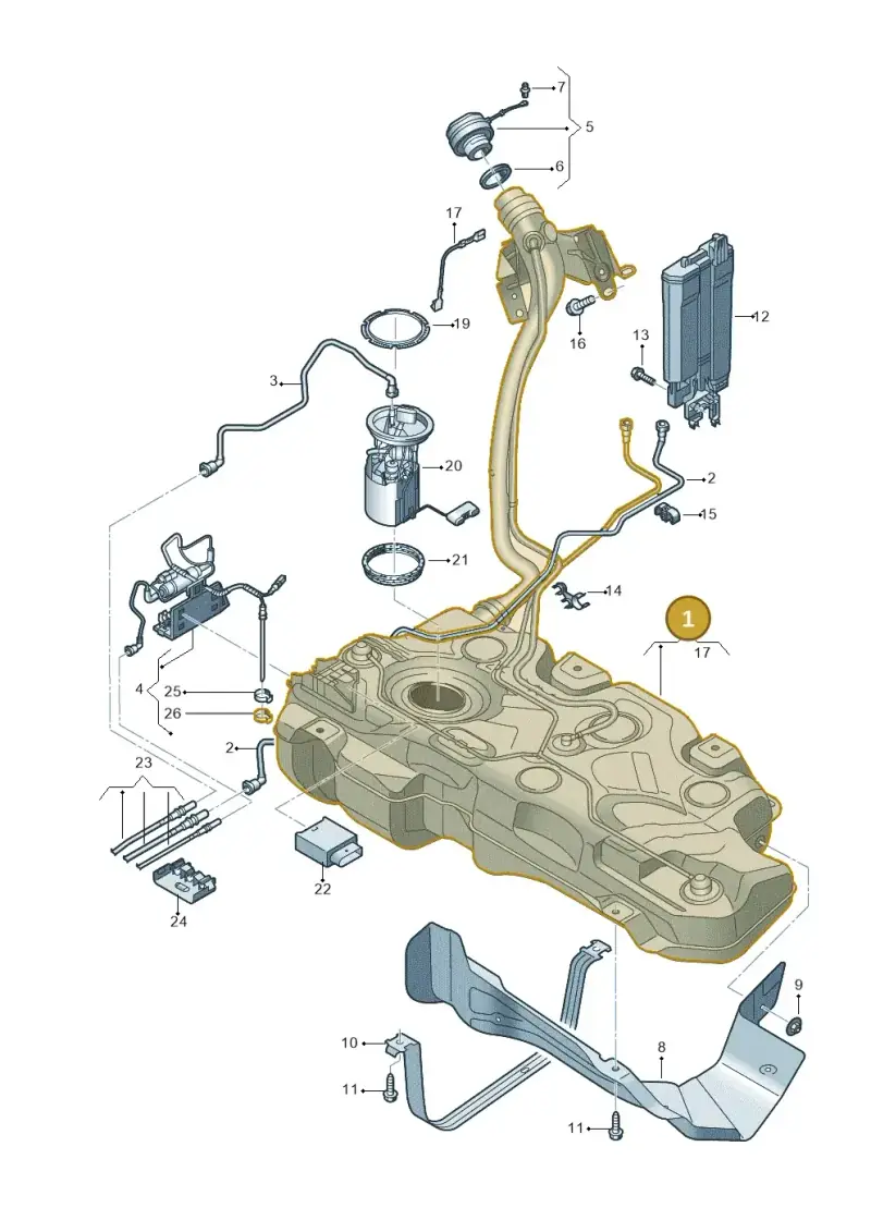 5Q0201060FG — Volkswagen T-Roc BlueMotion (2017-2024) diagram 813201042, position 1