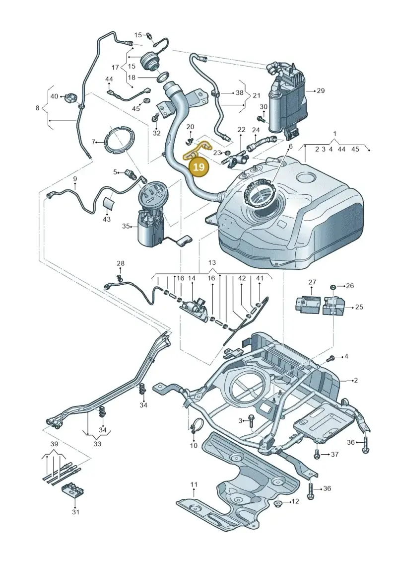 5Q0201160AD — Volkswagen Golf 2.0 BlueMotion (2019-2024) diagram 5h0201050, position 19