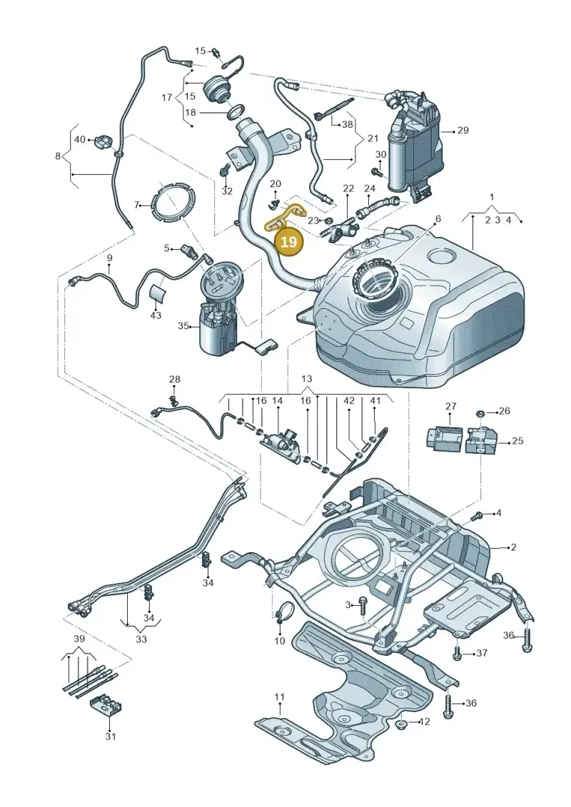 5Q0201160AD — Volkswagen Golf 2.0 (2016-2020) diagram 746201500, position 19
