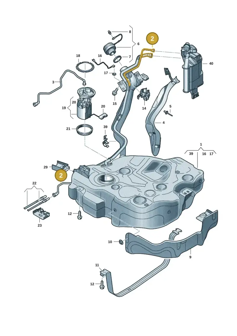 5Q0201160AP — Volkswagen Golf 2.0 BlueMotion (2019-2024) diagram 5h0201045, position 2