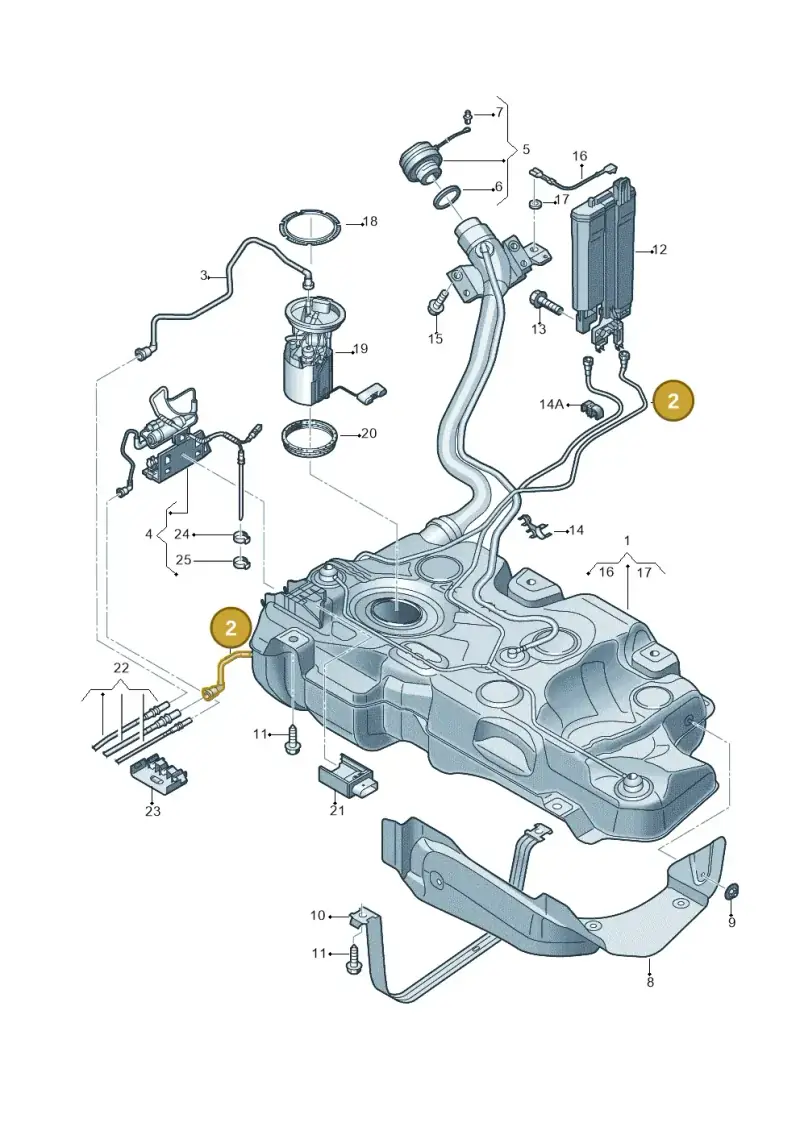 5Q0201160BC — Volkswagen Golf 2.0 BlueMotion (2019-2024) diagram 746201300, position 2