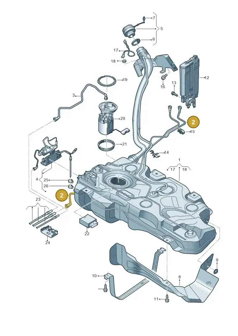 5Q0201160P — Volkswagen T-Roc BlueMotion (2017-2024) diagram 813201400, position 2