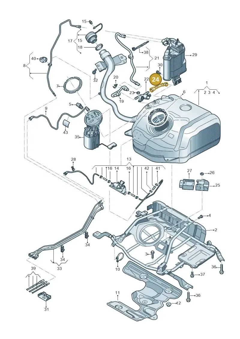 5Q0201160S — Volkswagen Golf 2.0 (2016-2020) diagram 746201500, position 24