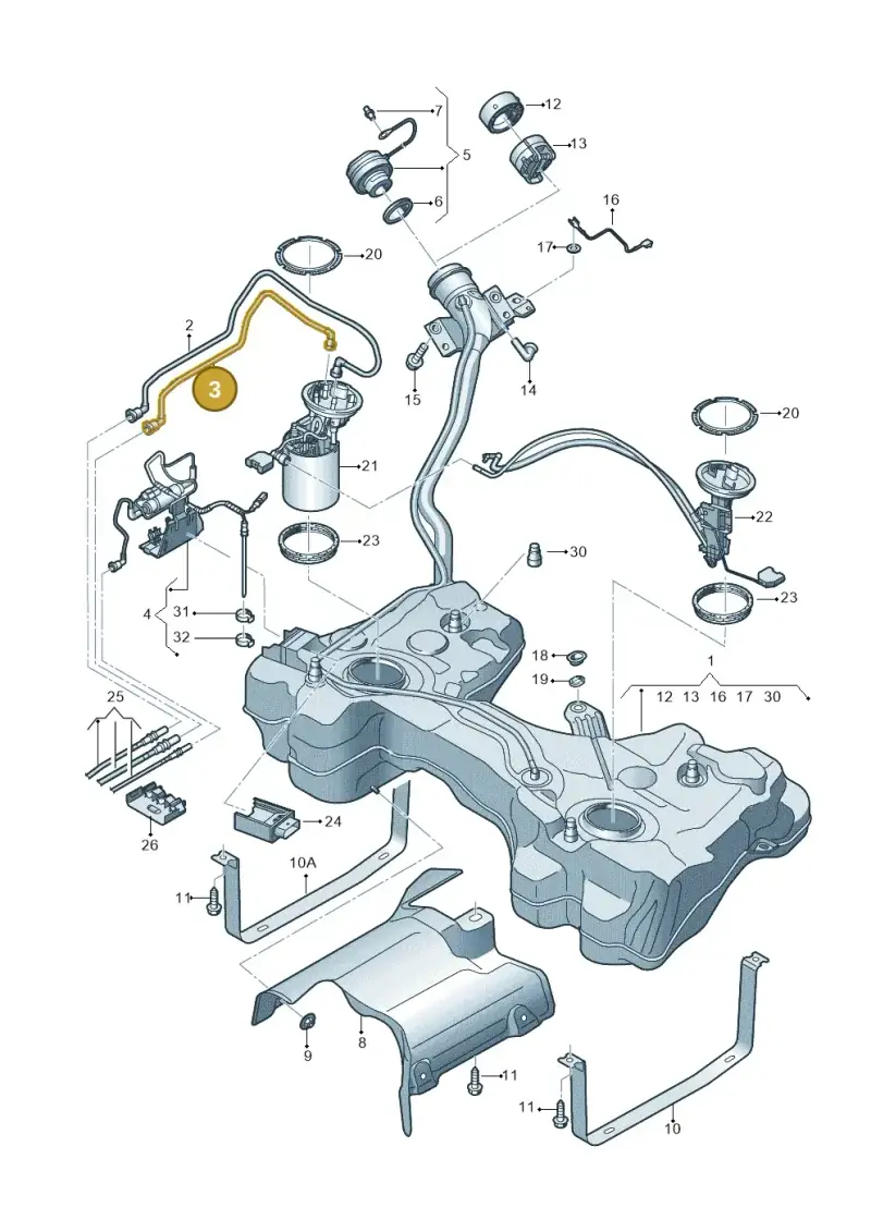 5Q0201293AJ — Volkswagen Golf 2.0 (2016-2020) diagram 746201700, position 3