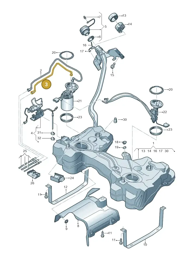 5Q0201293AJ — Volkswagen T-Roc BlueMotion (2017-2024) diagram 813201650, position 3