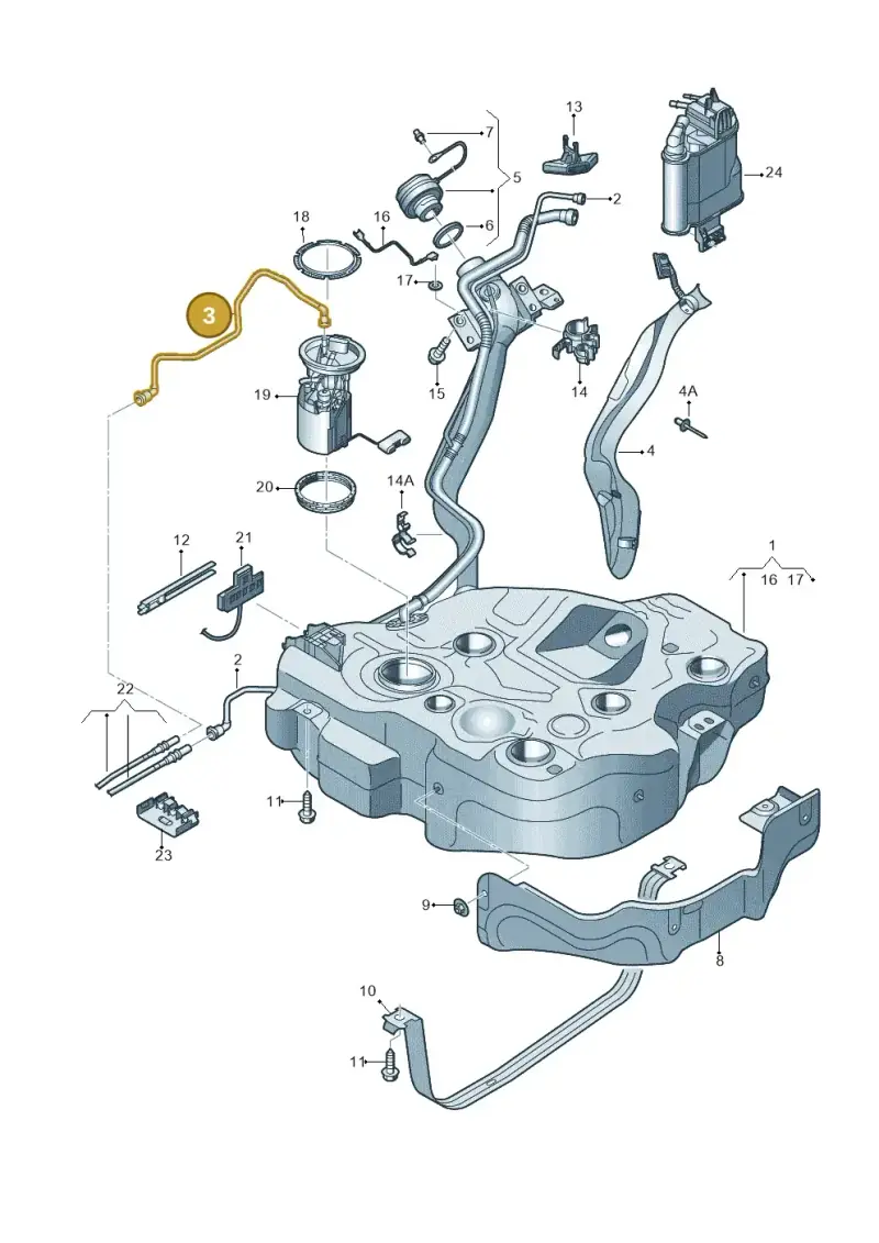5Q0201293AM — Volkswagen Golf 2.0 (2016-2020) diagram 746201450, position 3