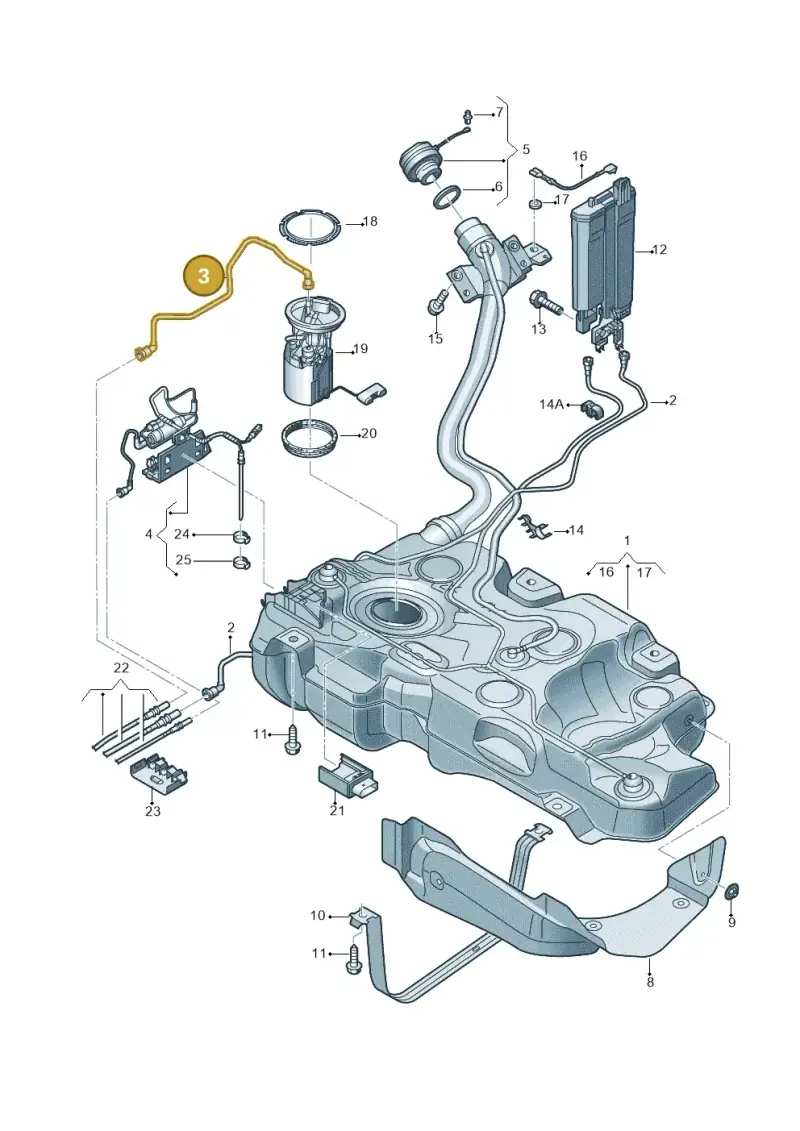 5Q0201293B — Volkswagen Golf 1.4 BlueMotion (2014-2017) diagram 746201300, position 3