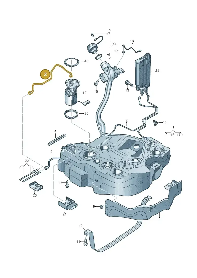 5Q0201293B — Volkswagen Golf 1.4 BlueMotion (2014-2017) diagram 781201350, position 3