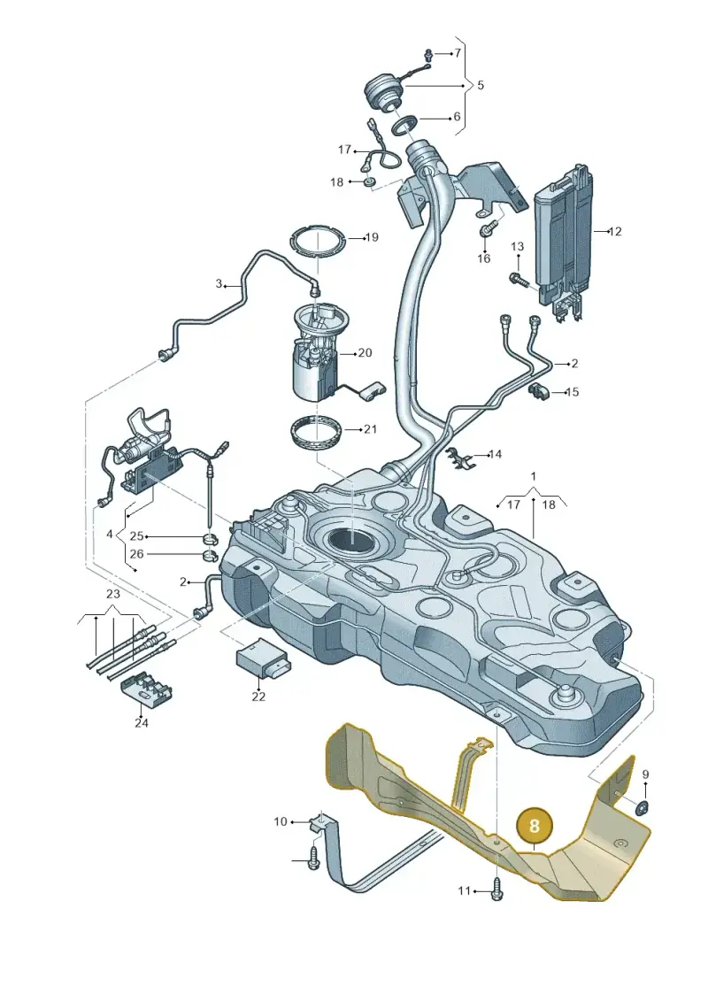 5Q0201307P — Volkswagen T-Roc BlueMotion (2017-2024) diagram 813201400, position 8