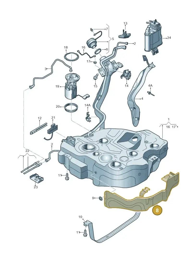 5Q0201307R — Volkswagen Golf 2.0 (2016-2020) diagram 746201450, position 8