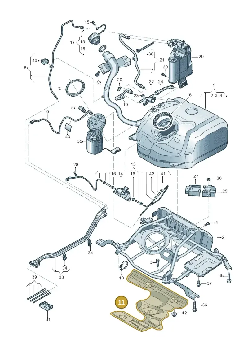 5Q0201307T — Volkswagen Golf 2.0 (2016-2020) diagram 746201500, position 11