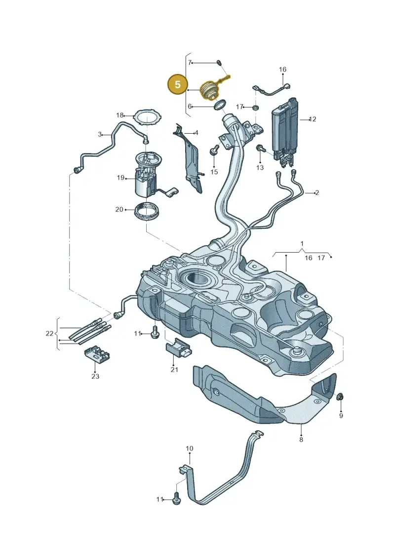 5Q0201550L — Volkswagen Taos 1.4 (2020-2024) diagram 431201020, position 5