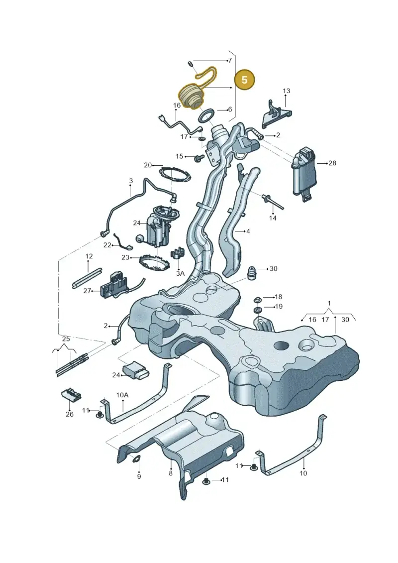 5Q0201550L — Volkswagen POLO HATCH         "ZA"06> (2005-) diagram 496201025, position 5